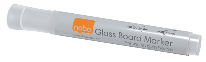 Nobo WB Marqueur pour tableau en verre, pointe ronde de 3mm, blanc (4)