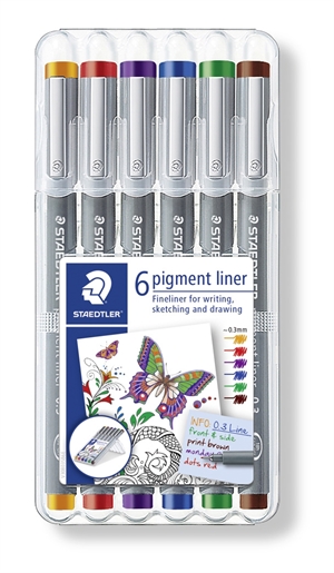 Staedtler Fineliner pigment liner 0,3mm ass (6)