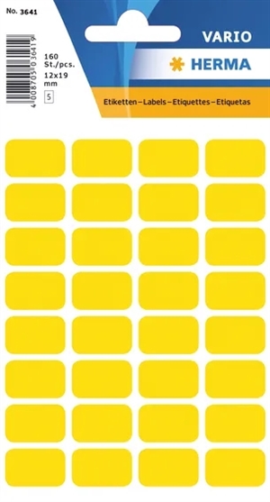 HERMA étiquettes manuelles 12 x 19 mm jaune, 160 pièces.