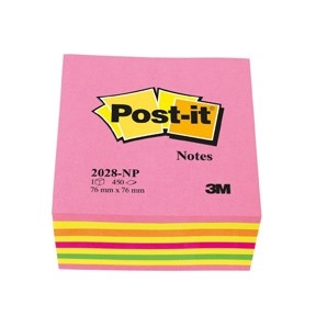 3M Notes Post-it 76 x 76 mm, bloc cubique Lollipop rose