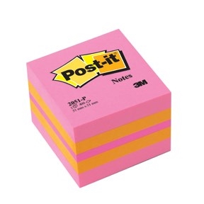 3M Post-it Notes 51 x 51 mm, mini cube bloc rose.