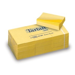 3M Tartan Notes 38 x 51 mm, jaune