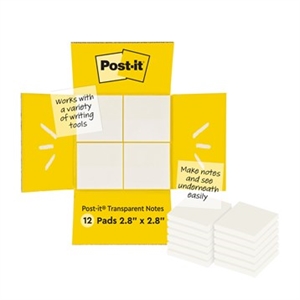 3M Post-it Notes transparentes 73 x 73 mm - pack de 12