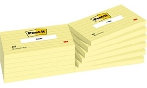 3M Post-It Notes 76 x 127 mm, jaunes lignées