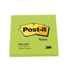 3M Post-it Notes 76 x 76 mm, néon vert