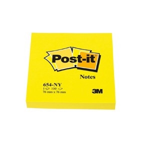 3M Post-it Notes 76 x 76 mm, jaune fluorescent