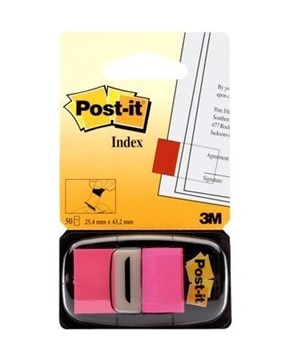 3M Post-it Index Tabs 25.4 x 43.2 mm, rose néon