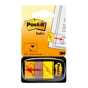 3M Post-it Indexfaner 25 x 43,2 mm, "sign here" yellow.