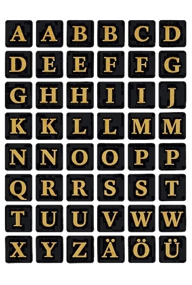 HERMA lettres d\'étiquettes A-Z 13 x 13 doré/noir pièce.