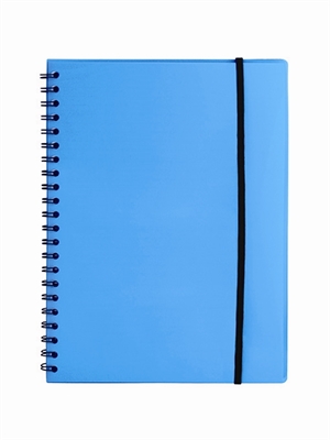Büngers Cahier A4 en plastique avec reliure en spirale bleue