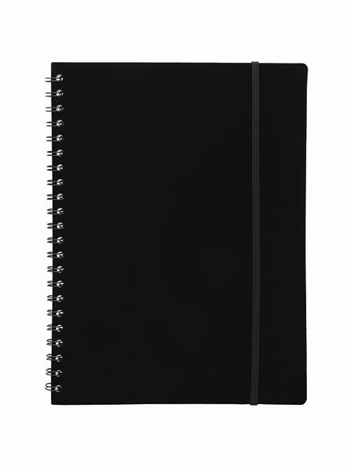 Büngers Notesbog A4 en plastique avec reliure spirale noire
