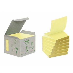 3M Post-it Z-Notes 76 x 76 mm, jaune recyclé - lot de 6