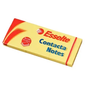 Esselte Contacta Notes 50x40 mm, jaune - lot de 3