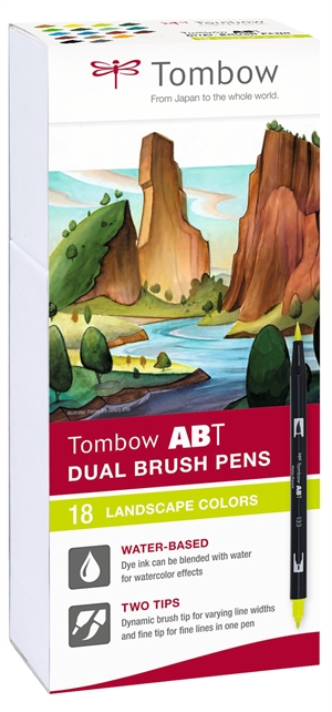 Tombow Marker ABT Dual Brush 18P-6 Carton Paysage (18)