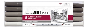 Marqueur Tombow alcool ABT PRO Dual Brush 5P-3 Gris chaud (5)