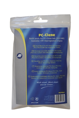 AF Recharge pour le pack de lingettes PC-Clene (AFPCC100) 100 unités