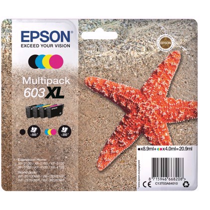 Epson T03U Multipack 4 couleurs Cartouche d\'encre 603XL