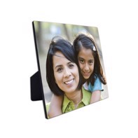 ChromaLuxe Square Photo Panel with Easel - 254 x 254 x 6,35 mm Gloss White Hardboard