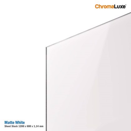 ChromaLuxe Sheet Stock, Aluminium 1,14 mm 1 Side Matt, White, 1200 x 600 mm
