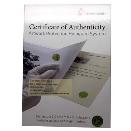 Hahnemühle Certificate of Authenticity (Certificat d\'authenticité)