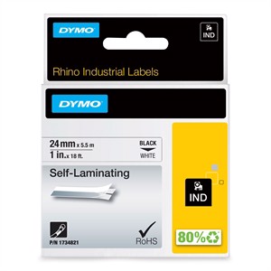 Tape Rhino 24mm x 5,5m auto-adhésif blanc/noir