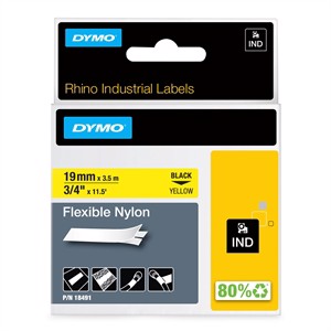 Tape Rhino 19mm x 3,5m en nylon flexible bleu/jaune.