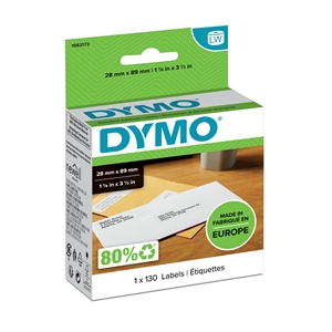 Étiquettes Dymo LabelWriter 28 x 89 mm, 1 x 130 pièces.