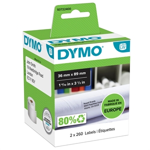 Dymo Label Addressing 36 x 89 blanc permanent (2 x 260 pièces)
