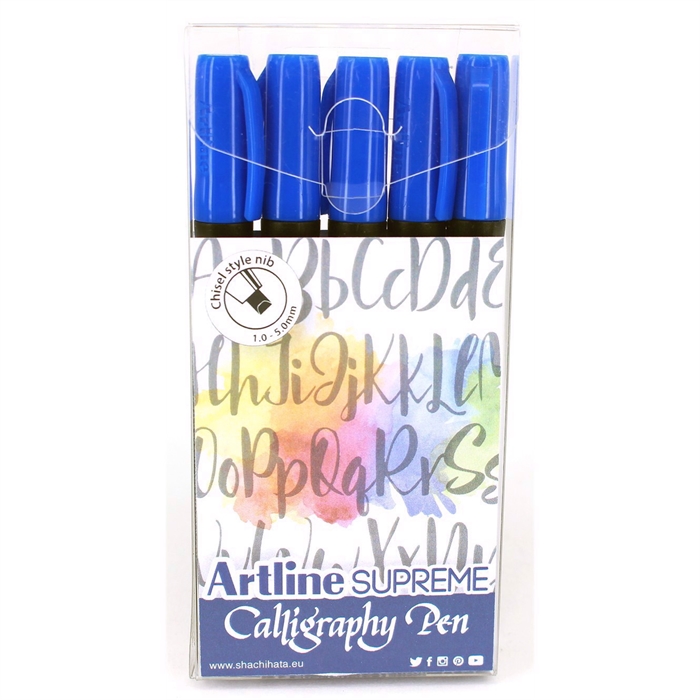Stylo de calligraphie Artline Supreme 5 - ensemble bleu