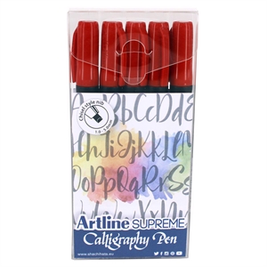 Artline Supreme Calligraphy Pen 5 - set rouge
