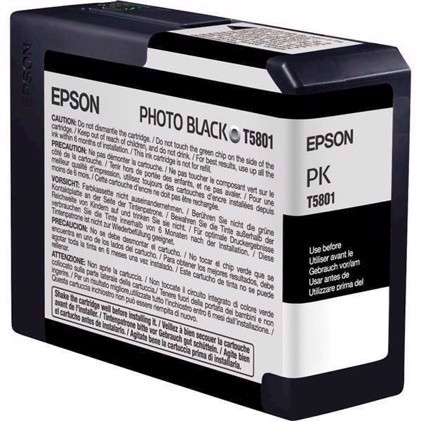 Epson Photo Black Cartouche d\'encre 80 ml T5801 - Epson Pro 3800 et 3880