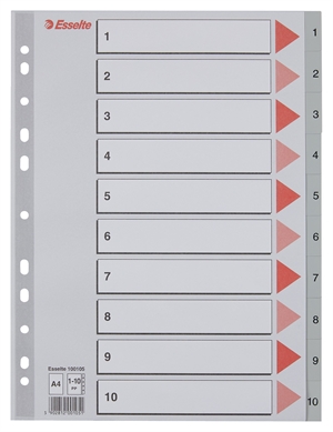 Esselte Register PP A4 1-10 gris