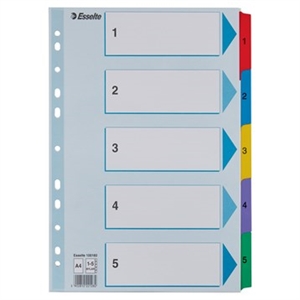 Esselte Register Mylar carton A4 1-5 → Esselte Registre en carton Mylar A4 1-5