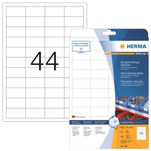 HERMA étiquette film extra résistante 48,3 x 25,4 mm mat, 440 pièces.