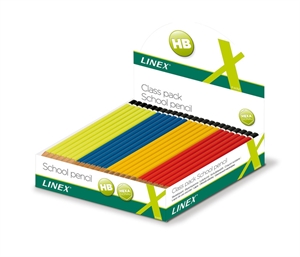 Linex Crayon à papier HB présentoir 144 pièces assorties.