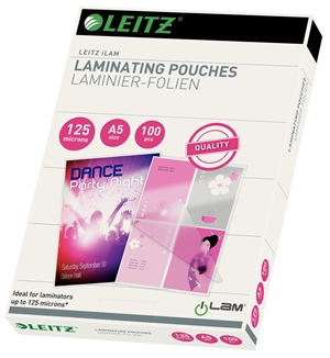 Leitz Pochettes de plastification brillantes 125 microns A5 (100)