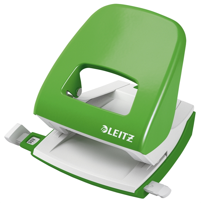 Leitz Hulapparat 5008 à 2 trous avec capacité de 30 feuilles de couleur vert clair.
