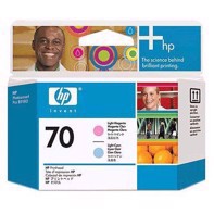 HP 70 - Allume les têtes d'impression magenta et cyan.