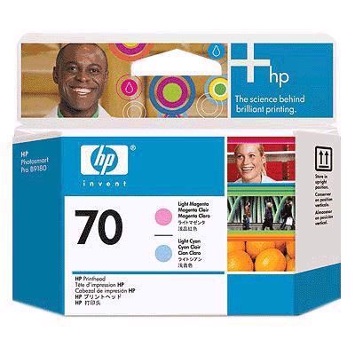 HP 70 - Allume les têtes d\'impression magenta et cyan.