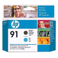 HP 91 - Noir mat et cyan printhoveder