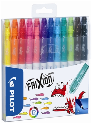 Pilot Frixion Colors 0,7 sont des stylos à encre effaçable (12 couleurs)