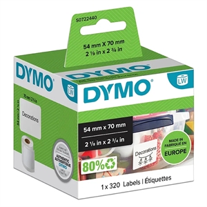 Dymo Label Multipurpose 54 x 70 permanent blanc (320 pièces)