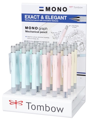 Tombow Crayon graphite MONO graph 0,5 présentoir pastel (24)