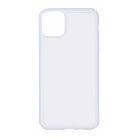 Apple iPhone 11 Pro Max Case Rubber, White With Aluminium Sheet