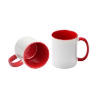 Sublimation Mug 11oz - inside & handle Red Dishwasher & Microwave Safe