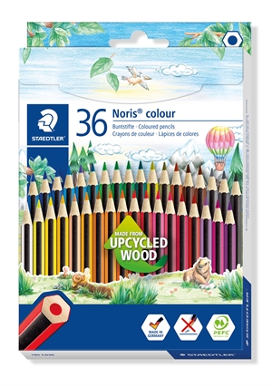 Staedtler Crayon de couleur Noris en bois recyclé paquet de 36