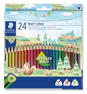 Staedtler Crayon de couleur en bois recyclé Noris triangulaire (24)