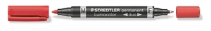 Staedtler Marqueur Lumocolor Duo Perm 0,6-1,5mm rouge