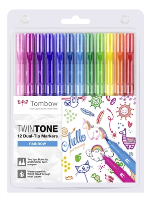 Tombow Marqueur TwinTone Rainbow 0,3/0,8 (12)