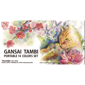 ZIG GANSAI TAMBI Portable 14 color set -> Ensemble portable de 14 couleurs ZIG GANSAI TAMBI